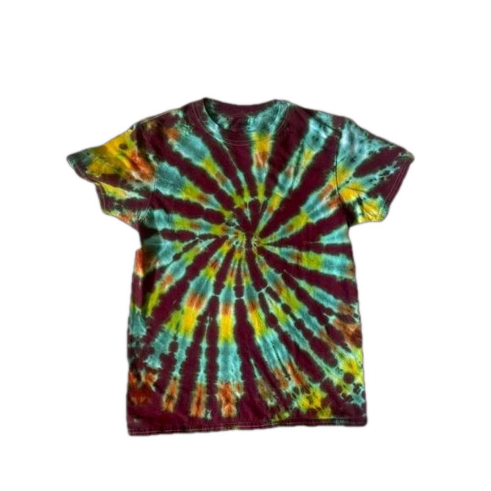 Gildan Men's Size Small Handmade Spiral Tie Dye T-Shirt Unisex Tie Dye Festival